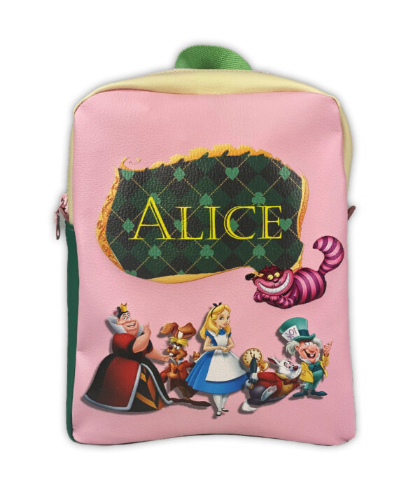 personalized Alice in Wonderland pink backpack