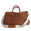 Borsa mamma shopping bag in suede biscotto artigianale