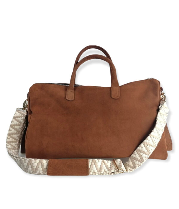 Handcrafted cookie suede mom shopping bag