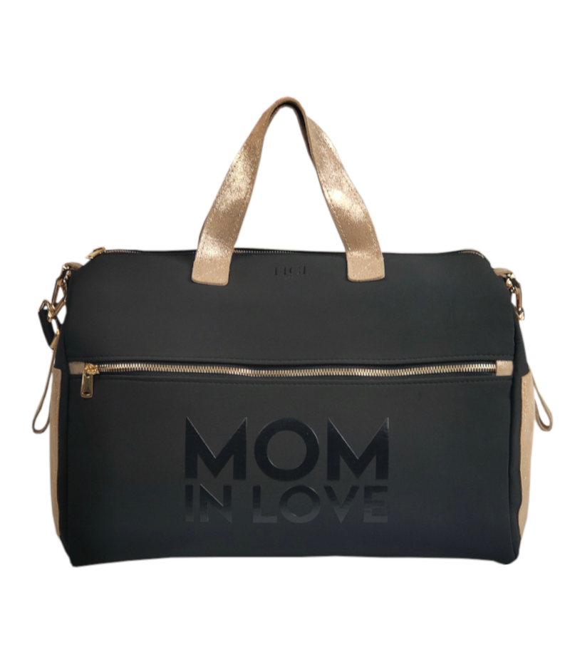 Borsa Parto Nera e Oro - Mommy Bag artigianale